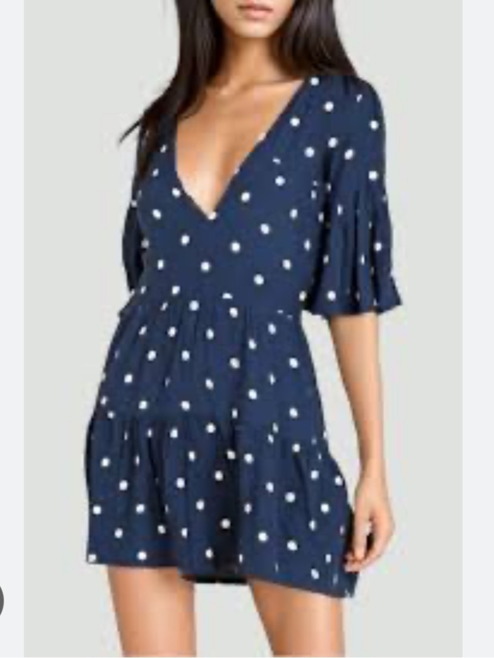 Anthropologie Faithful the Brand Fresa Mini Dress Ronja Dot Vintage Blue Size 2